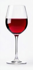 Elegant red wine glass filled with rich wine, perfect for dining and celebrations.