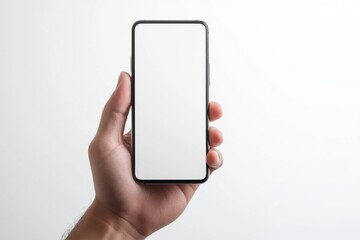 Hand Holding Smartphone Mockup Isolated created with Generative AI