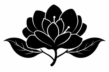 Azalea flower silhouette vector, Azalea silhouette, Azalea silhouette black clipart