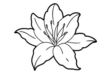 Azalea flower silhouette vector, Azalea silhouette, Azalea silhouette black clipart