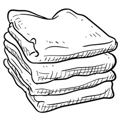 pile of clothes handdrawn illustration