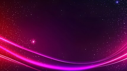 Obraz premium Abstract Purple and Pink Swirls with Glowing Lights and Stars Background