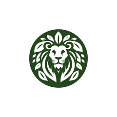 Nature leaf lion logo