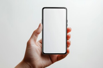 Hand Holding Smartphone Mockup Isolated created with Generative AI