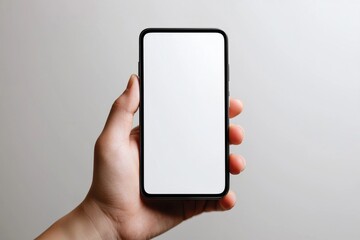 Hand Holding Smartphone Mockup Isolated created with Generative AI
