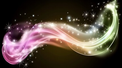 Abstract Light Trails with Stars and Glitter