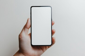 Hand Holding Smartphone Mockup Isolated created with Generative AI