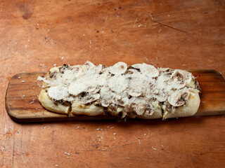 Pizza on cutting board