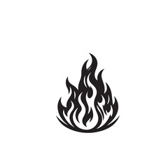 Fire flame silhouette. Fire flame vector design isolated on white background. Fire flame icon, logo.