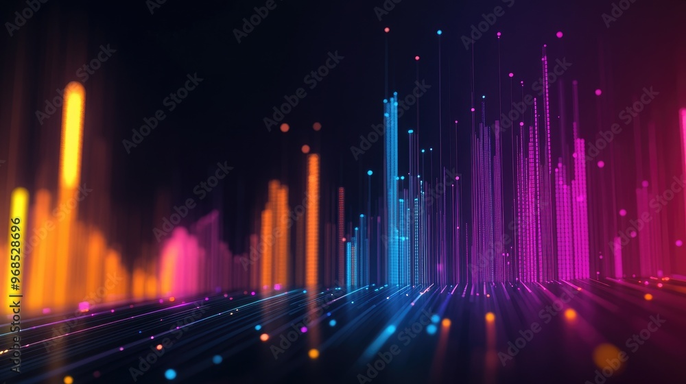 Aufkleber bright and colorful graph displaying data trends, representing business profits, set against a sleek