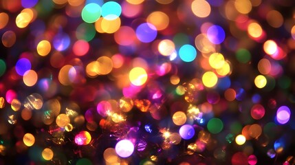 Abstract Festive Bokeh Background   Colorful Blurred Lights