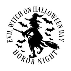 Happy Halloween Horror Night Skull Illustration Vintage Icon Graphic Design Vector Art