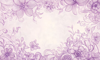 2D illustrator doodle-style floral and leaf graphics on a white background or wallpaper