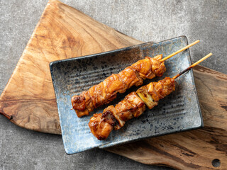 Grilled chicken skewers, seasoned chicken