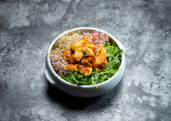 Bibimbap with vegetables and sea squirt