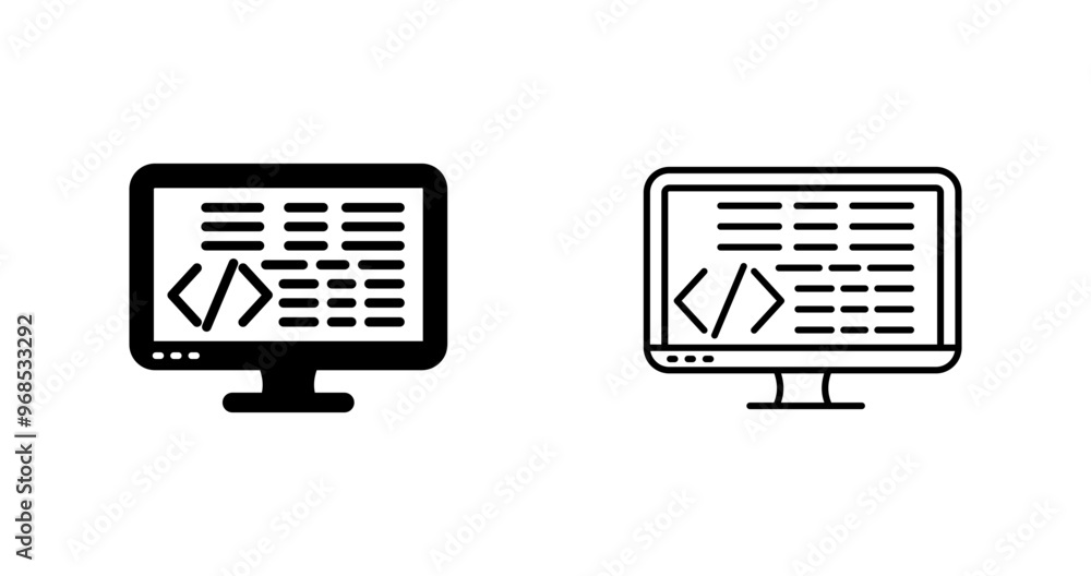 Wall mural coding vector icon