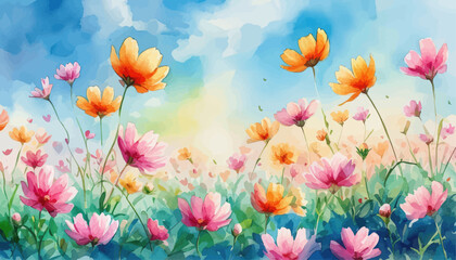 Obraz premium Vibrant Flower Field