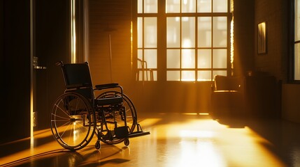Wheelchair in a Sunlit Room