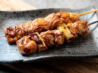 Grilled chicken skewers, seasoned chicken