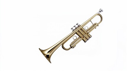 Obraz premium Brass trumpet isolated on a white background