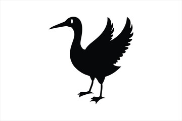 Little cormorant vector art illustration