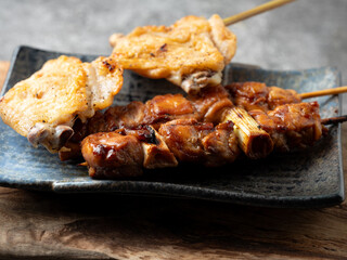 Grilled chicken skewers, seasoned chicken