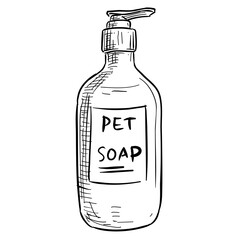 pets soap handdrawn illustration