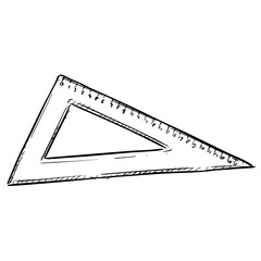 triangular ruler handdrawn illustration