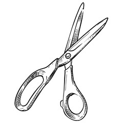 sewing scissors handdrawn illustration