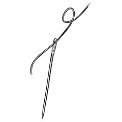 sewing needle handdrawn illustration