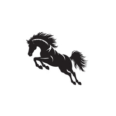 Horse silhouette. Running horse silhouette. Jumping horse vector design on white background. Horse logo, icon.