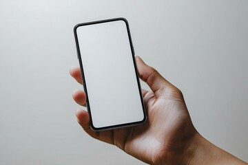 Hand Holding Smartphone Mockup Isolated created with Generative AI