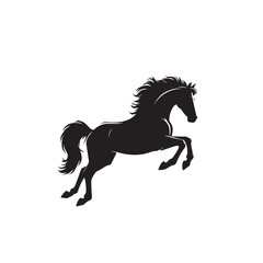 Horse silhouette. Running horse silhouette. Jumping horse vector design on white background. Horse logo, icon.