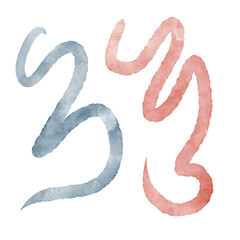 Watercolour Squiggles Abstract Decoration