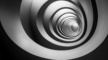 Fototapeta premium Circles, rotating around a central point, shades of grey, soft shadow