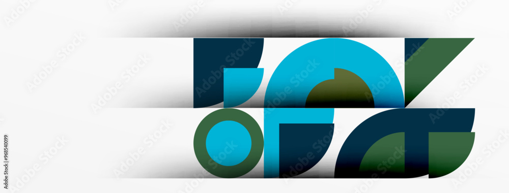 Poster geometric design abstract background - circles squares