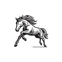 Obraz premium Horse silhouette. Running horse silhouette. Jumping horse vector design on white background. Horse logo, icon.