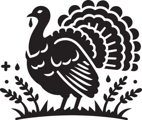 Turkey silhouette vector art illustration
