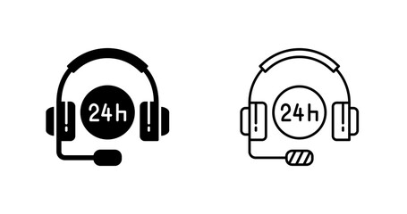 24 Hours Support Vector Icon