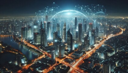 Fototapeta premium modern future world