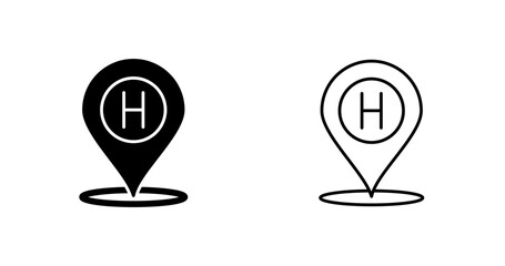 Hotel Location Vector Icon