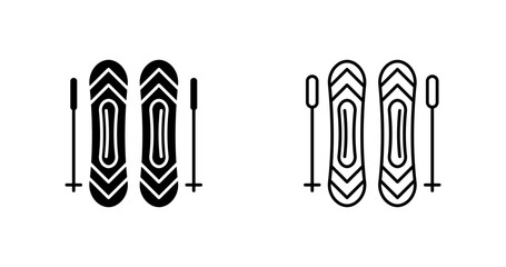 Ski Sticks Vector Icon