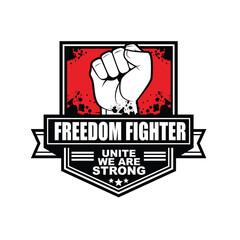 Freedom Fighter Badge Logo Template Design