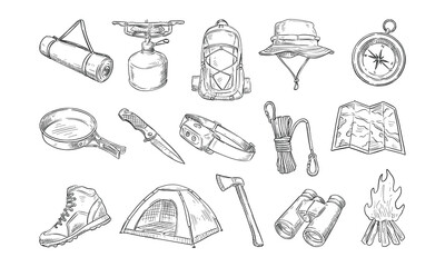 camping handdrawn collection