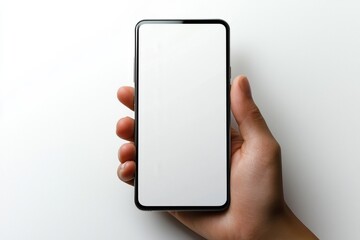 Hand Holding Smartphone Mockup Isolated created with Generative AI