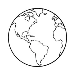 Earth Outline Drawing Design Vector Illustration Clipart Eps