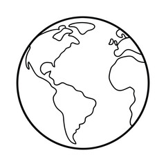 Earth Outline Drawing Design Vector Illustration Clipart Eps