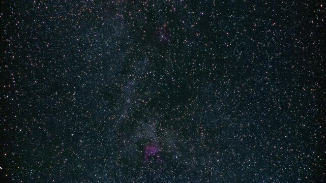 A fragment of the Milky Way and the Andromeda Galaxy in the night sky