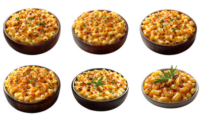 Macaroni and Cheese served on a sleek plate, 3d, Transparent background