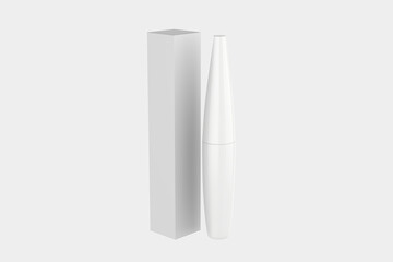 Matte Mascara Tube Mockup Isolated On White Background. 3d illustration